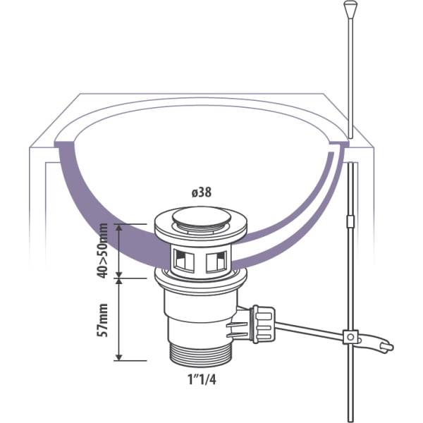 Донный клапан для раковины без перелива: устройство и установка