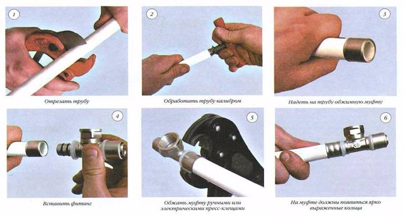 Монтаж металлопластиковых труб: пресс фитинги, клещи и технология соединения металлопластиковых труб