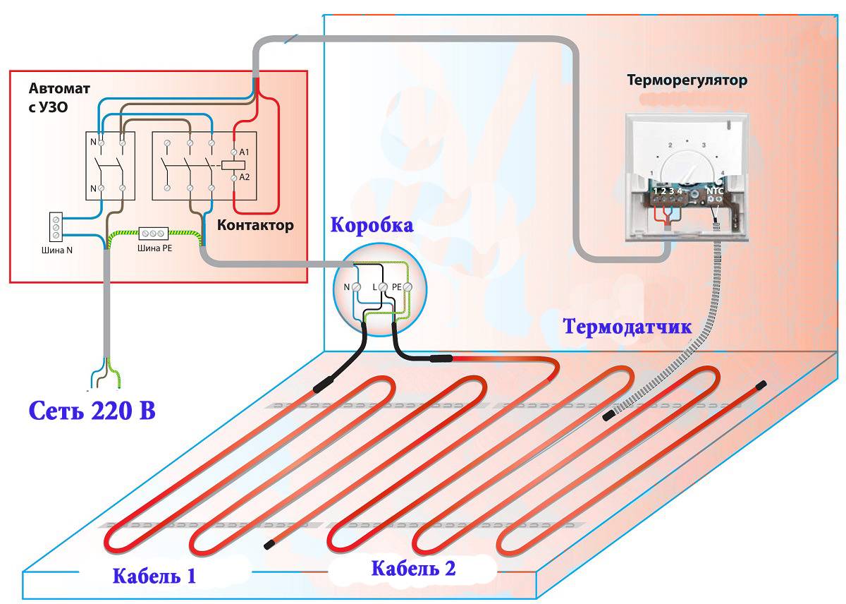 Как подключить терморегулятор к теплому полу?